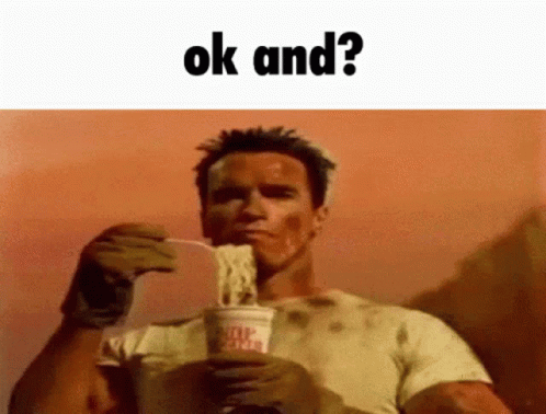 Arnold Schwarzenegger Eating Noodles
