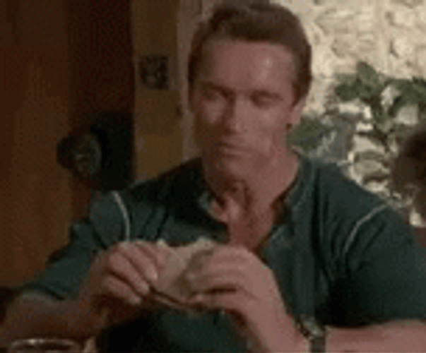 Arnold Schwarzenegger Eating Sandwich GIF