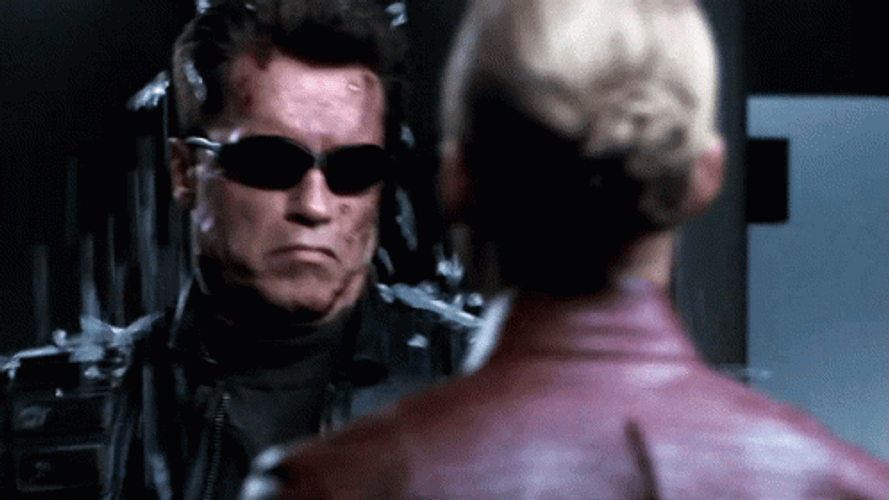 Arnold Schwarzenegger Fight With Terminator GIF