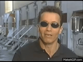 Arnold Schwarzenegger in Sunglasses and Black Shirt