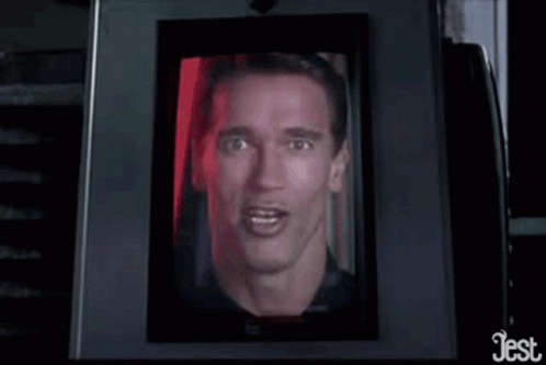 Arnold Schwarzenegger on Computer Screen