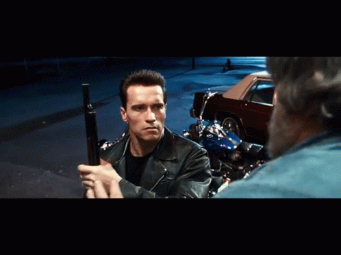 Arnold Schwarzenegger Sunglasses Scene Terminator 2 GIF