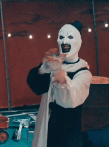 Art The Clown Clapping And Jumping GIF