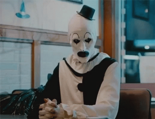 Art The Clown Trying To Behave GIF