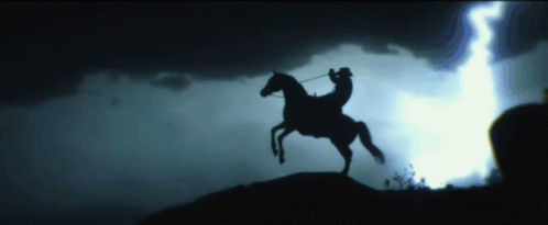 Arthur Morgan Riding On Horse Sillhouette GIF