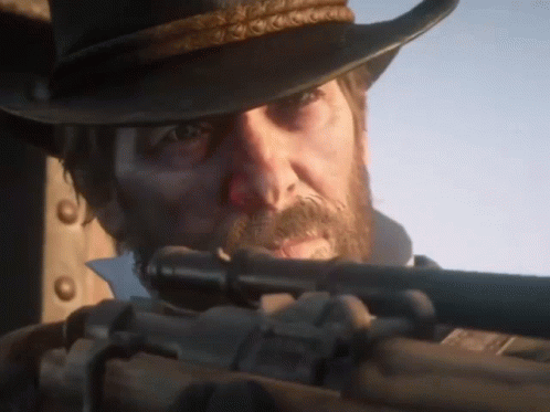 Arthur Morgan Sniper Gun GIF