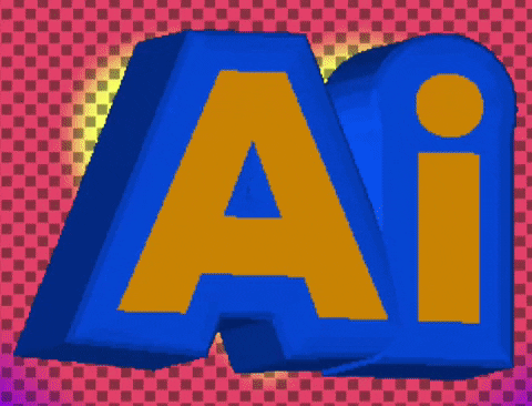 Artificial Intelligence Flashing Text Design GIF