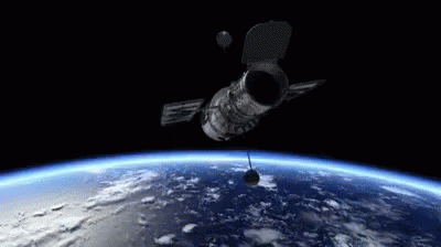 Artist Impression of Space Shuttle Orbiting Earth