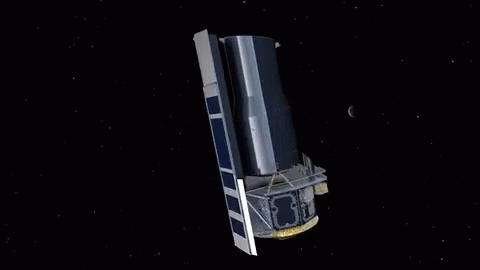 Artist Impression of Space Telescope Flying in Space