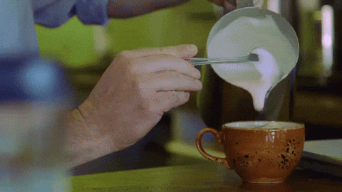 Artistic Cup Pouring Cream GIF