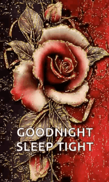 Artistic Glittering Rose Good Night Sleep Tight GIF