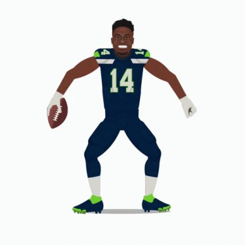 Artistic Seattle Seahawks Dk Metcalf Animation GIF