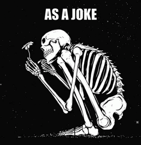 As A Joke Skeleton Falling Petal GIF