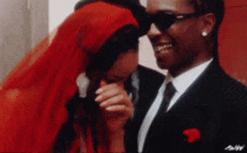 Asap Rocky And Rihanna Laughing GIF