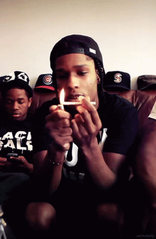 Asap Rocky Lighting Cigarette GIF