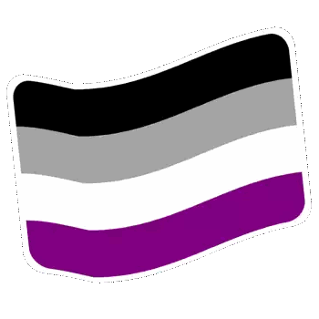Asexual Flag Sticker with Two Hearts