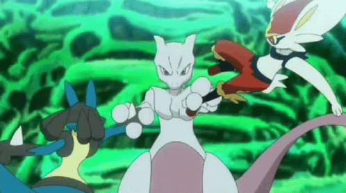 Ash Greninja Mewtwo Mew Lift Tail GIF