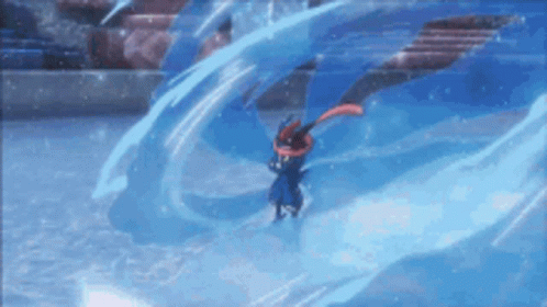 Ash Greninja Water Shiruken Flash GIF