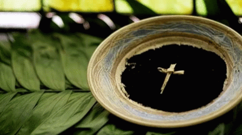 Ash Wednesday Little Cross On Bowl GIF