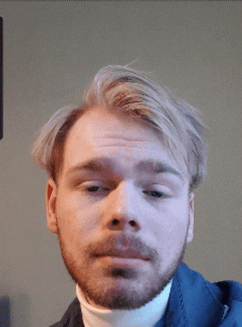 Ashamed Blonde Gay Gesture That Is Not Funny GIF