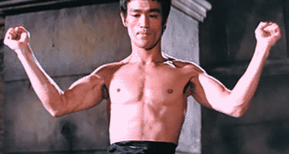Asian Bruce Lee Muscles GIF