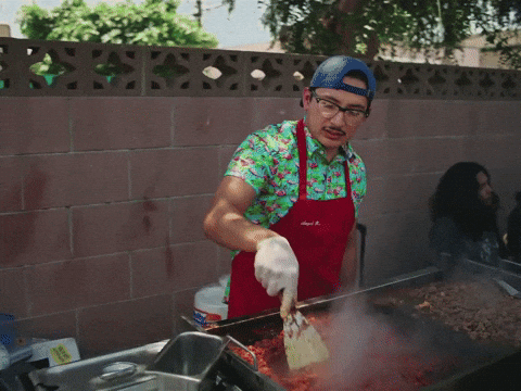 Asian Dad Cooking Dinner Barbecue Grill GIF