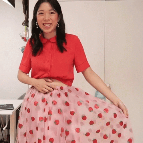 Asian Girl Showing Skirt GIF