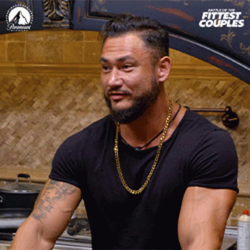 Asian Muscleman Grimace Facial Expression GIF