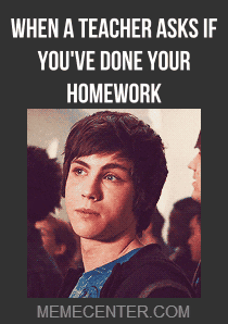 Asking If Done With Homework Percy Jackson Funny Face GIF