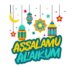 Assalamualaikum Poster with Lanterns and Stars