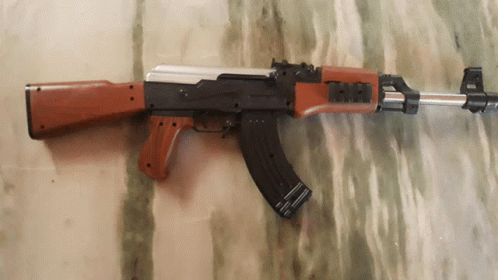 Assault Rifle With Wooden Handle