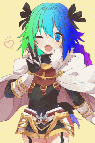 Astolfo Wink Rainbow Hair GIF