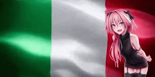 Astolfo Smiling Italian Flag Background GIF