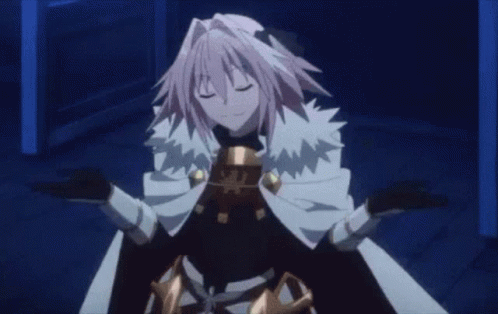 Astolfo Disappointed Reaction Hands Up Surrender GIF