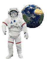 Astronaut Devon Rex Space World Funny Cute Confused Cat Sticker GIF