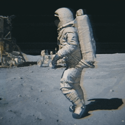 Astronaut Doing Moonwalk GIF