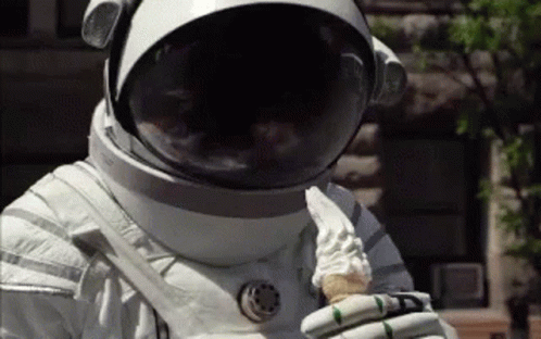 Astronaut Eating Ice Cream Cone