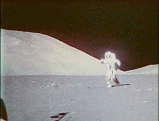 Astronaut Hopping Like Bunny GIF