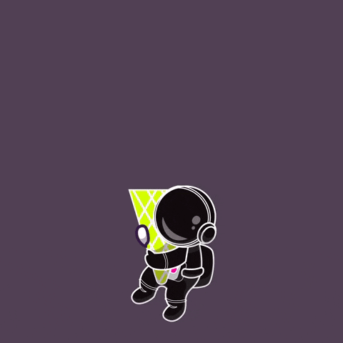 Astronaut Ice Cream With Saturn On Top GIF