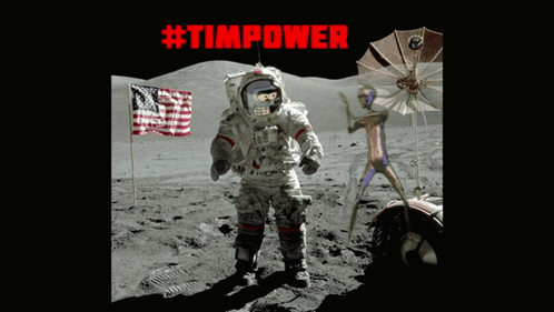 Astronaut on Moon With Red #timpower
