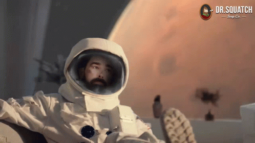 Astronaut Relaxing On Mars GIF