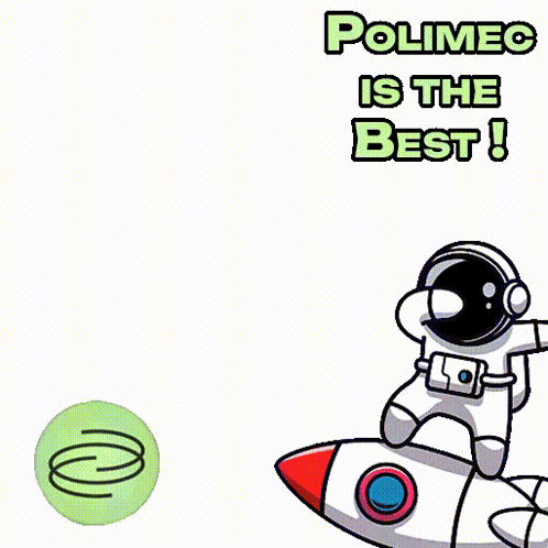 Astronaut Riding Rocket Saying Polimec Is The Best