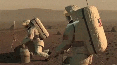 Astronauts Digging On Mars GIF
