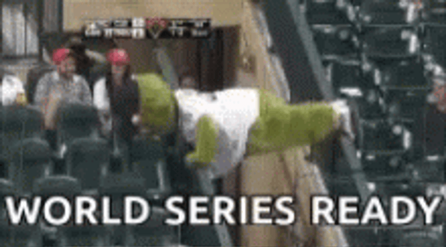 Astros Mascot Orbit Doing Push Ups GIF