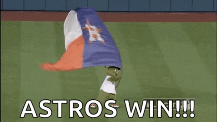 Astros Mascot Orbit Waving The Flag GIF