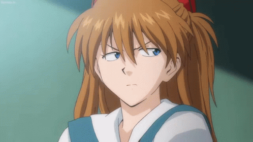 Asuka Evangelion Annoyed Look GIF