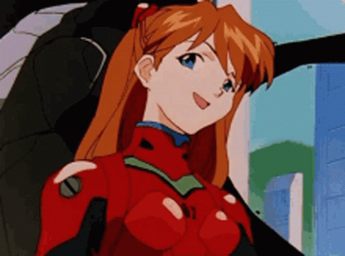 Asuka Evangelion Confident Look GIF