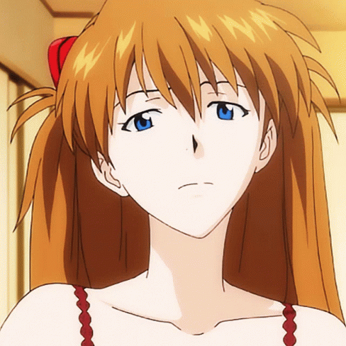 Asuka Evangelion Disinterested Look GIF