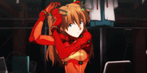 Asuka Evangelion Fixing Hair GIF