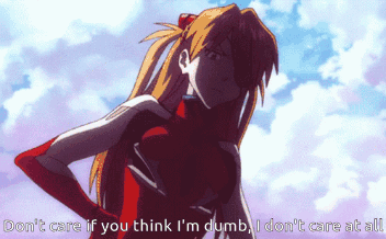 Asuka Evangelion I Don't Care GIF